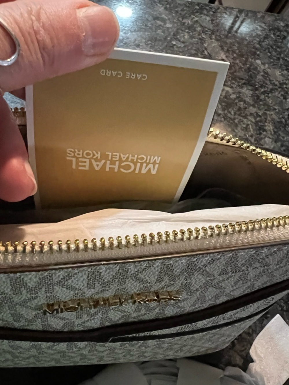 Michael Kors Cream Logo Crossbody with Gold Hardware - Picture 7 of 8